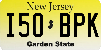 NJ license plate I50BPK