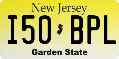NJ license plate I50BPL