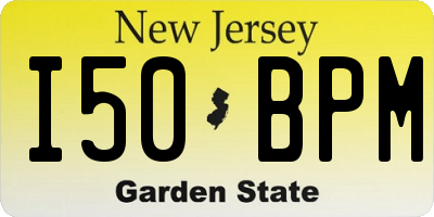 NJ license plate I50BPM