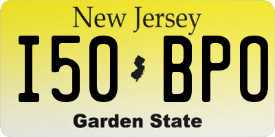NJ license plate I50BPO