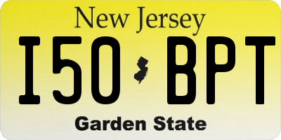 NJ license plate I50BPT