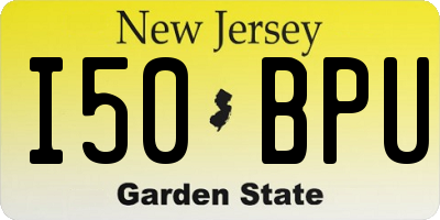 NJ license plate I50BPU
