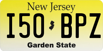 NJ license plate I50BPZ