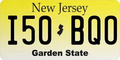 NJ license plate I50BQO