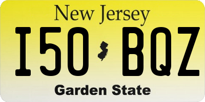 NJ license plate I50BQZ