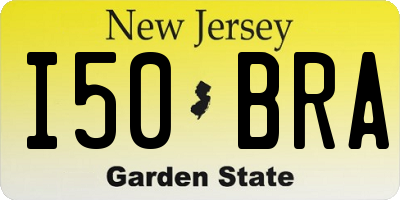 NJ license plate I50BRA