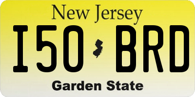 NJ license plate I50BRD