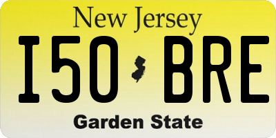 NJ license plate I50BRE