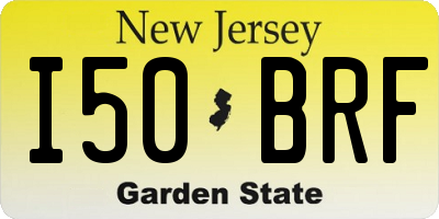 NJ license plate I50BRF