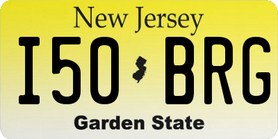NJ license plate I50BRG