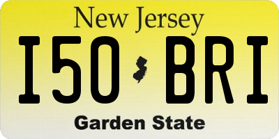 NJ license plate I50BRI
