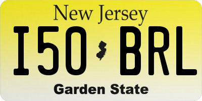 NJ license plate I50BRL