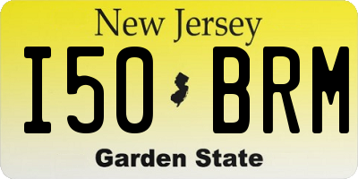 NJ license plate I50BRM
