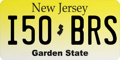 NJ license plate I50BRS