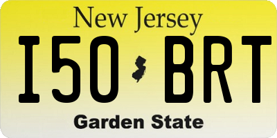 NJ license plate I50BRT
