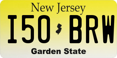 NJ license plate I50BRW
