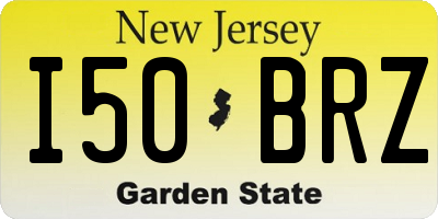 NJ license plate I50BRZ