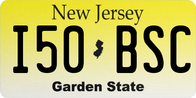 NJ license plate I50BSC