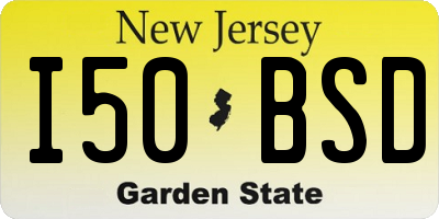 NJ license plate I50BSD