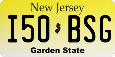 NJ license plate I50BSG