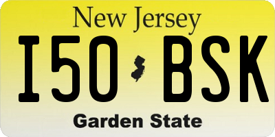 NJ license plate I50BSK