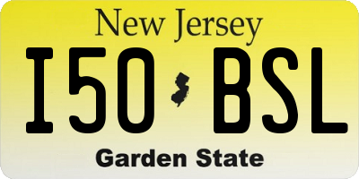 NJ license plate I50BSL