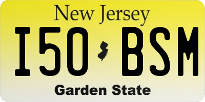 NJ license plate I50BSM