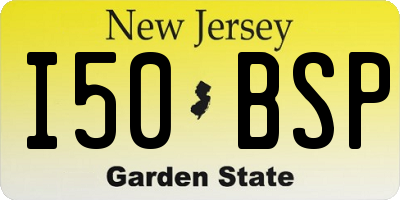 NJ license plate I50BSP