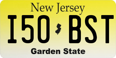 NJ license plate I50BST
