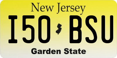 NJ license plate I50BSU