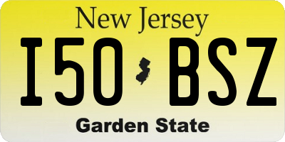 NJ license plate I50BSZ
