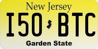 NJ license plate I50BTC