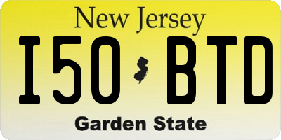 NJ license plate I50BTD