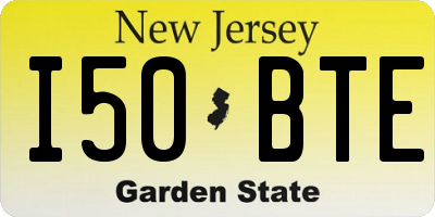 NJ license plate I50BTE