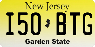 NJ license plate I50BTG