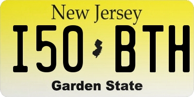 NJ license plate I50BTH