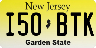 NJ license plate I50BTK