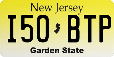 NJ license plate I50BTP