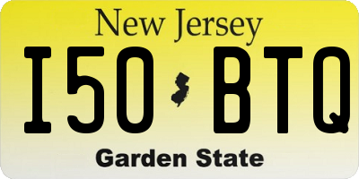 NJ license plate I50BTQ