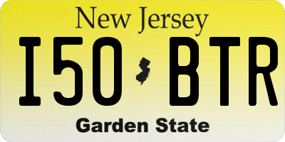 NJ license plate I50BTR