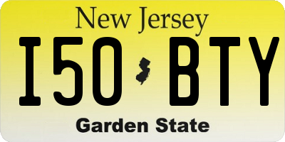 NJ license plate I50BTY