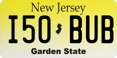 NJ license plate I50BUB