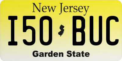 NJ license plate I50BUC