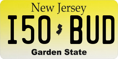 NJ license plate I50BUD