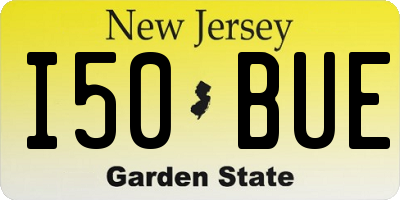 NJ license plate I50BUE
