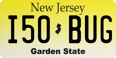 NJ license plate I50BUG