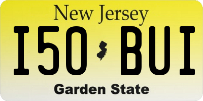 NJ license plate I50BUI