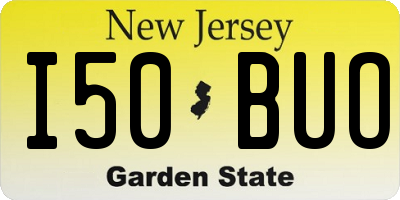 NJ license plate I50BUO