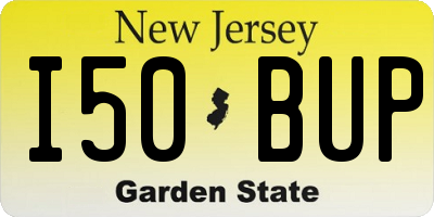 NJ license plate I50BUP