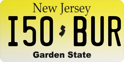 NJ license plate I50BUR